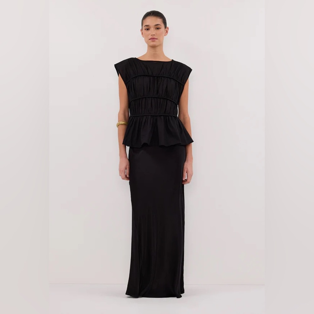 DISSH Charli Black Satin Skirt